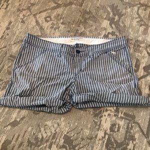 Abercrombie & Fitch blue and white striped shorts